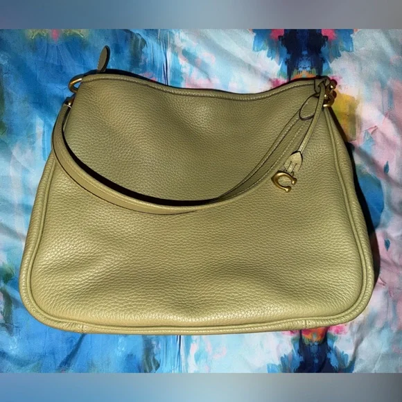 Coach Cary Moss Olive Green Pebbled Leather Shoulder Bag - also have the wallet! - Picture 3 of 16